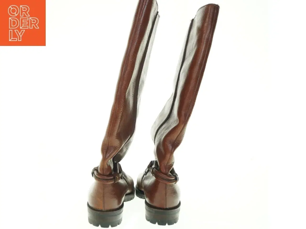 Billede 4 - Brune læderstøvler til kvinder fra Elastomere (str. 37)