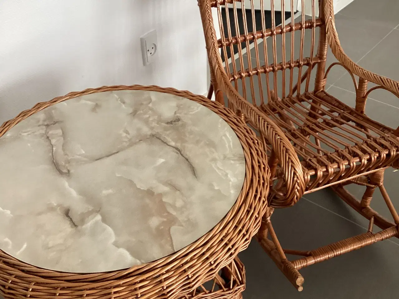 Billede 5 - Lækkert børnesæt bambus,gyngestol