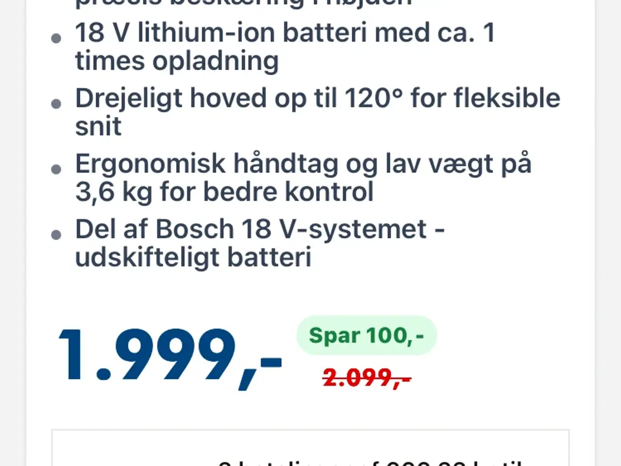 Billede 3 - Ny teleskopsav bosche 18 uden batteri