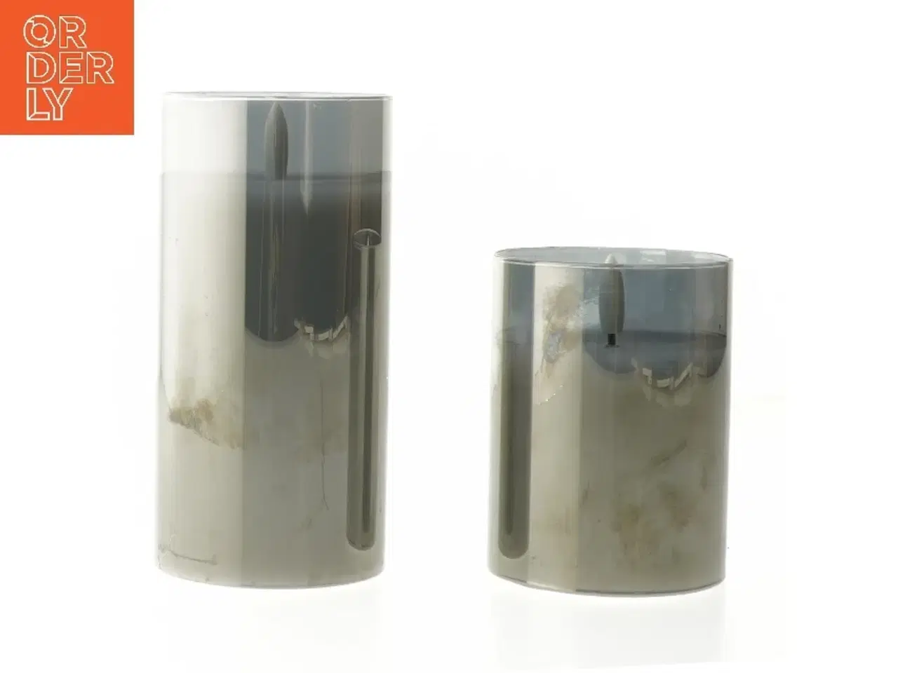 Billede 2 - LED stearinlys i glas fra Livarno (str. Ø 7,5 cm højde 10 & 15 cm)