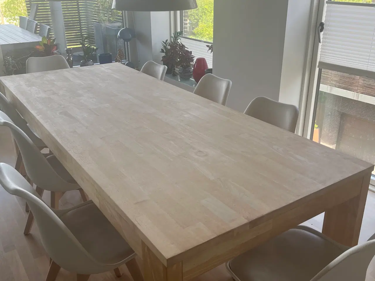 Billede 6 - Spisebord 240x95 cm i lyst gummitræ