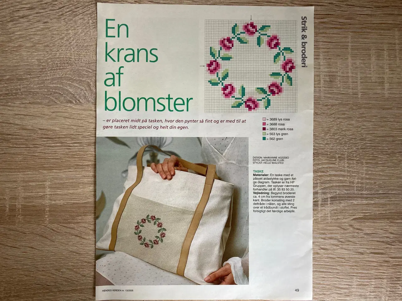 Billede 1 - Broderimønster: Krans af blomster