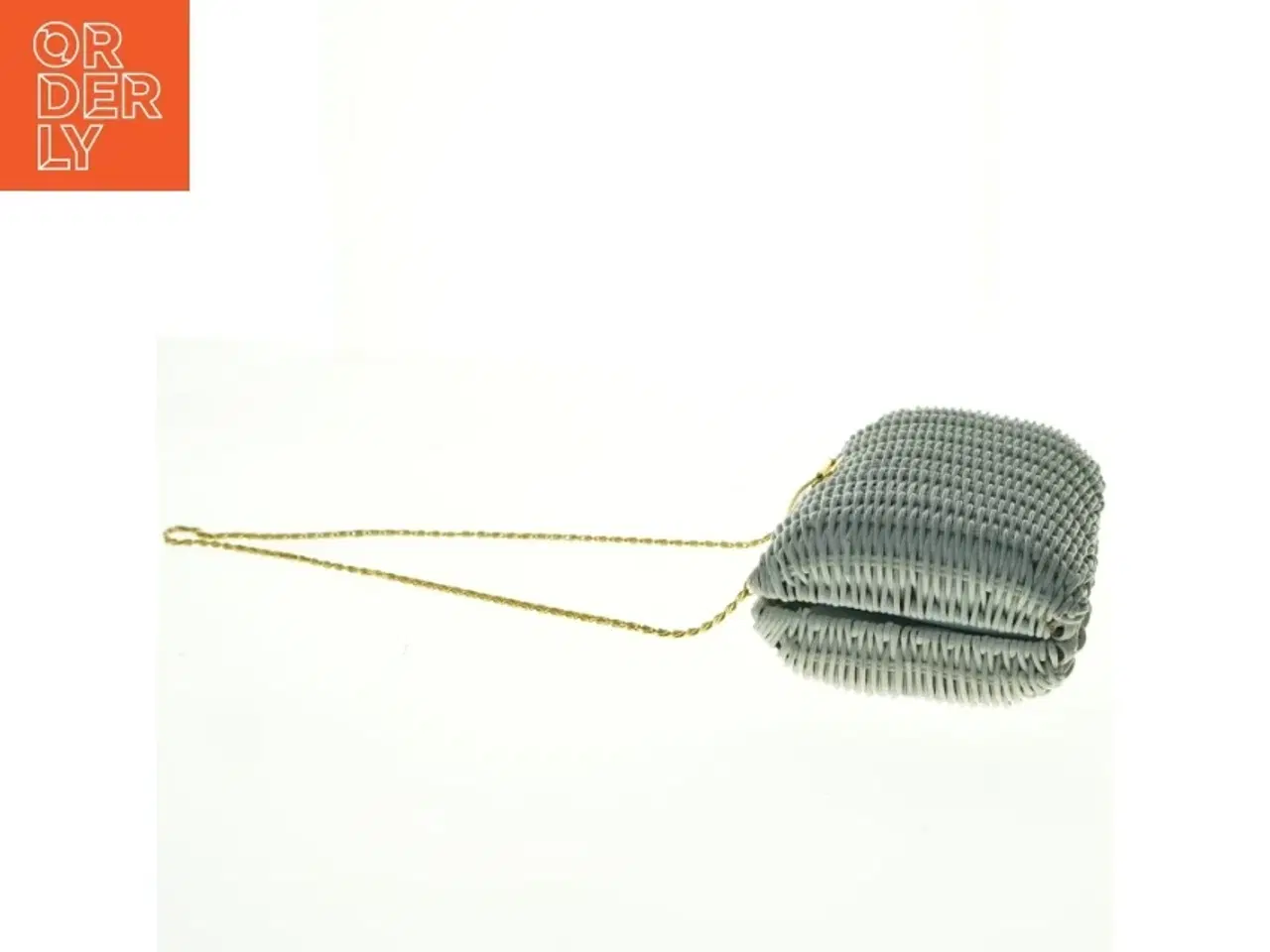 Billede 3 - Kurve Flettet aftenclutch med guldkæde (str. 25 x 14 cm)