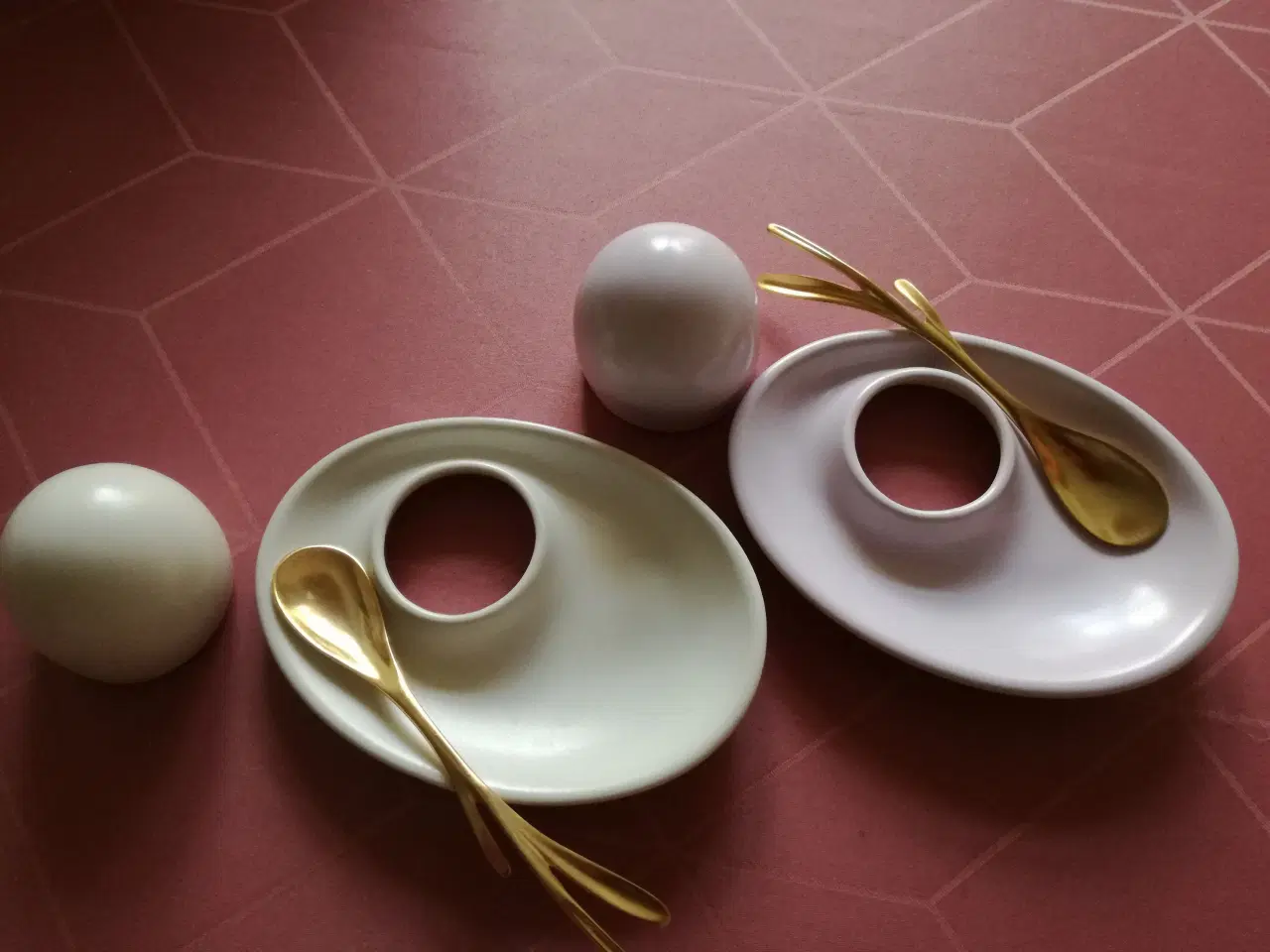 Billede 2 -  Espressokopper, æggebægre i porcelæn