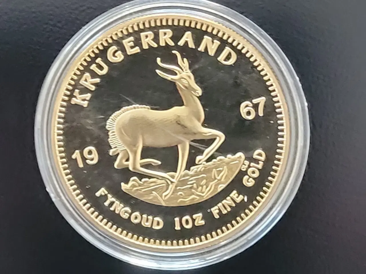 Billede 3 - Krugerrand medalje i uædelt metal i bordholder 