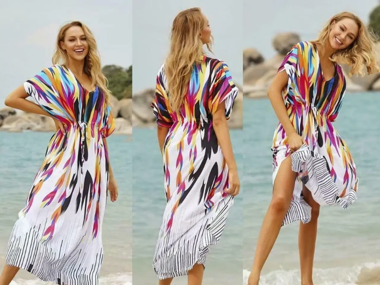 Billede 7 - kjole-sommer bohemian-kaftkan-style kjole.onesize