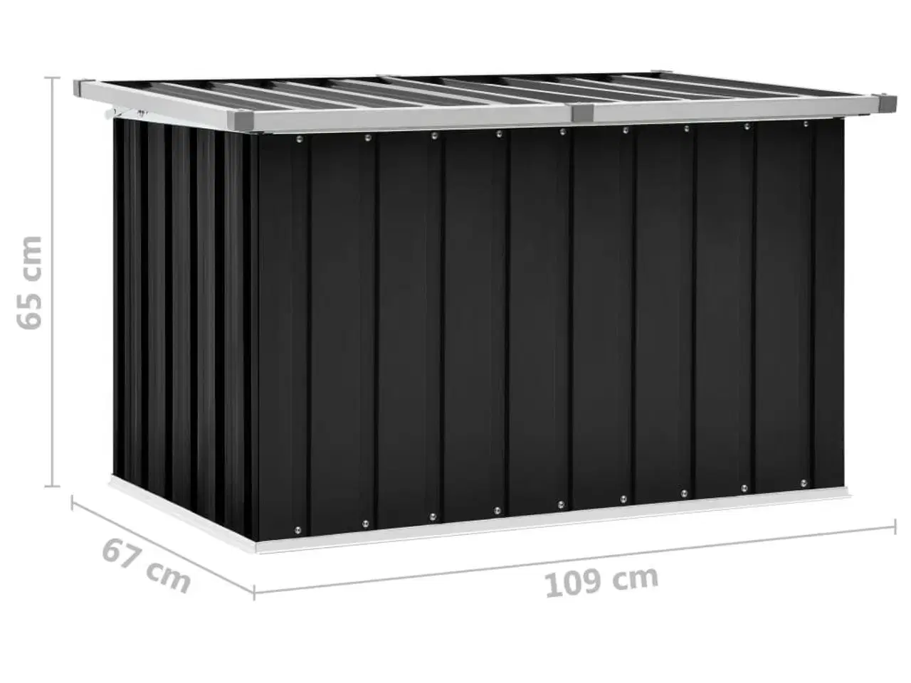 Billede 8 - Opbevaringskasse til haven 109x67x65 cm antracitgrå