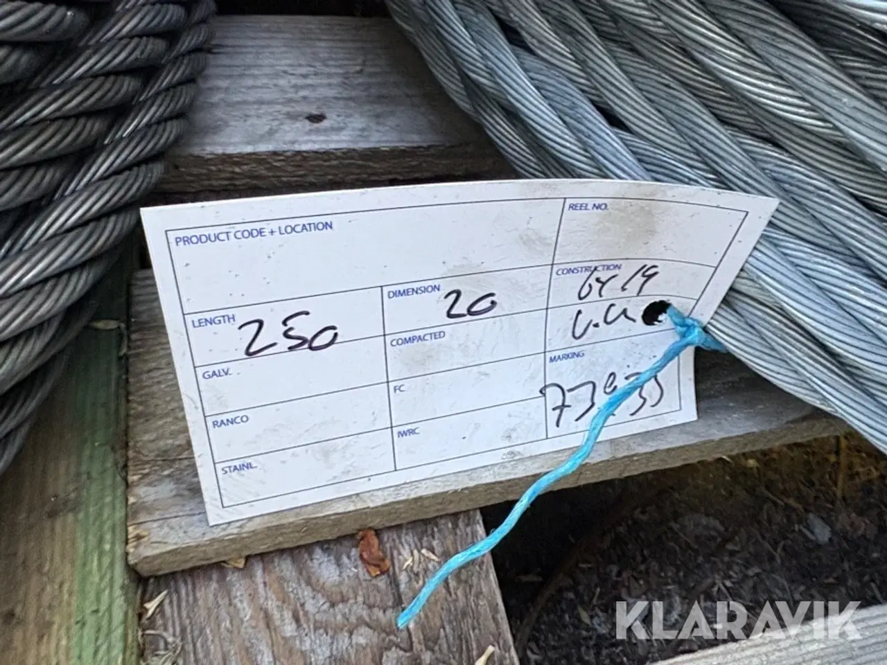 Billede 11 - Stålwire Randers reb 6x19 - 3 bundter af 250m, 20mm