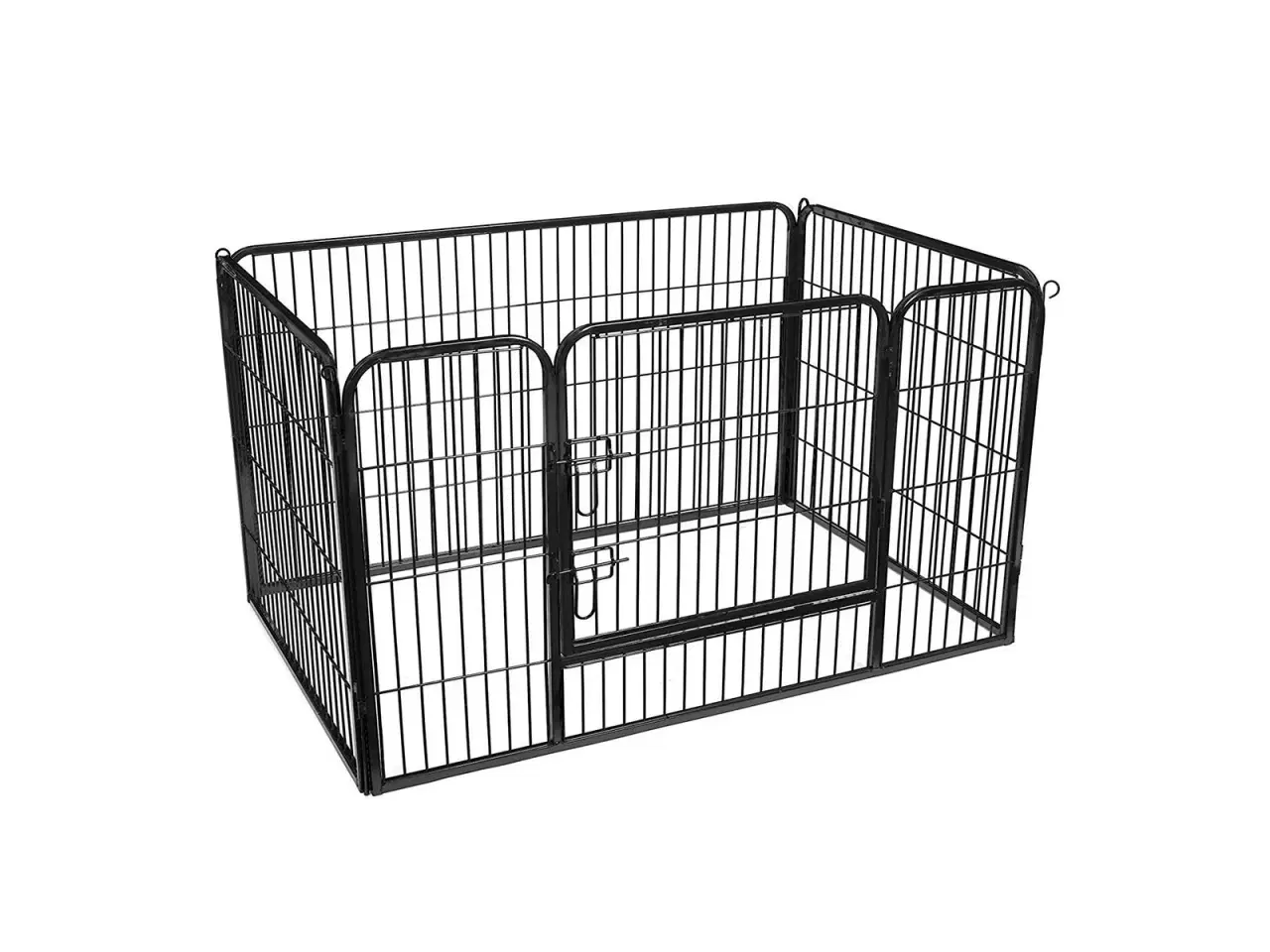 Billede 1 - Hvalpe løbegård i metal – sort, 122 × 80 × 70 cm (PPK04BK)
