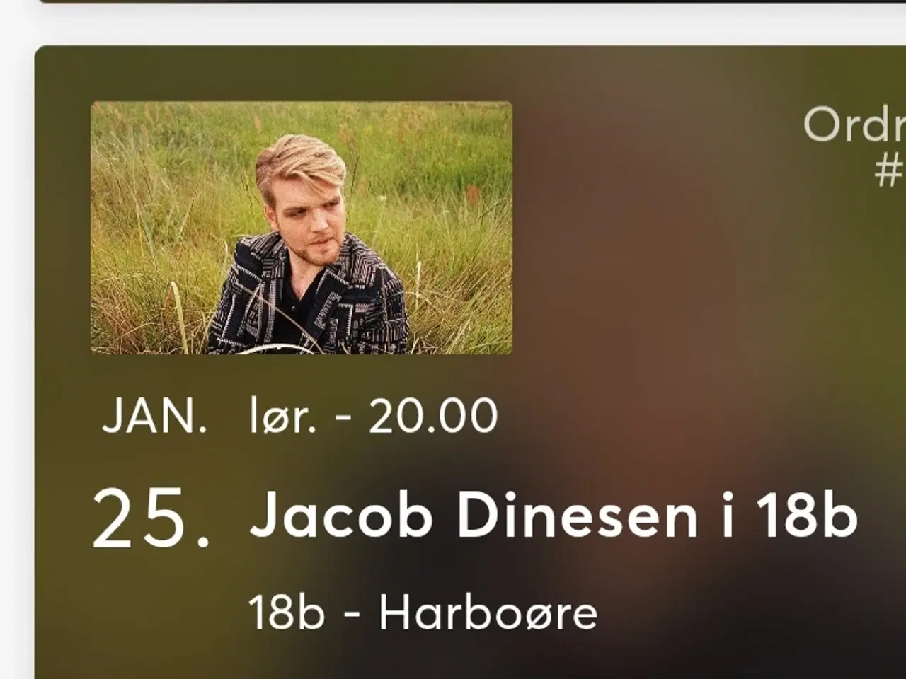 Billede 1 - Jacob Dinesen Solo + 3 retters me  i Harboøre 18b.