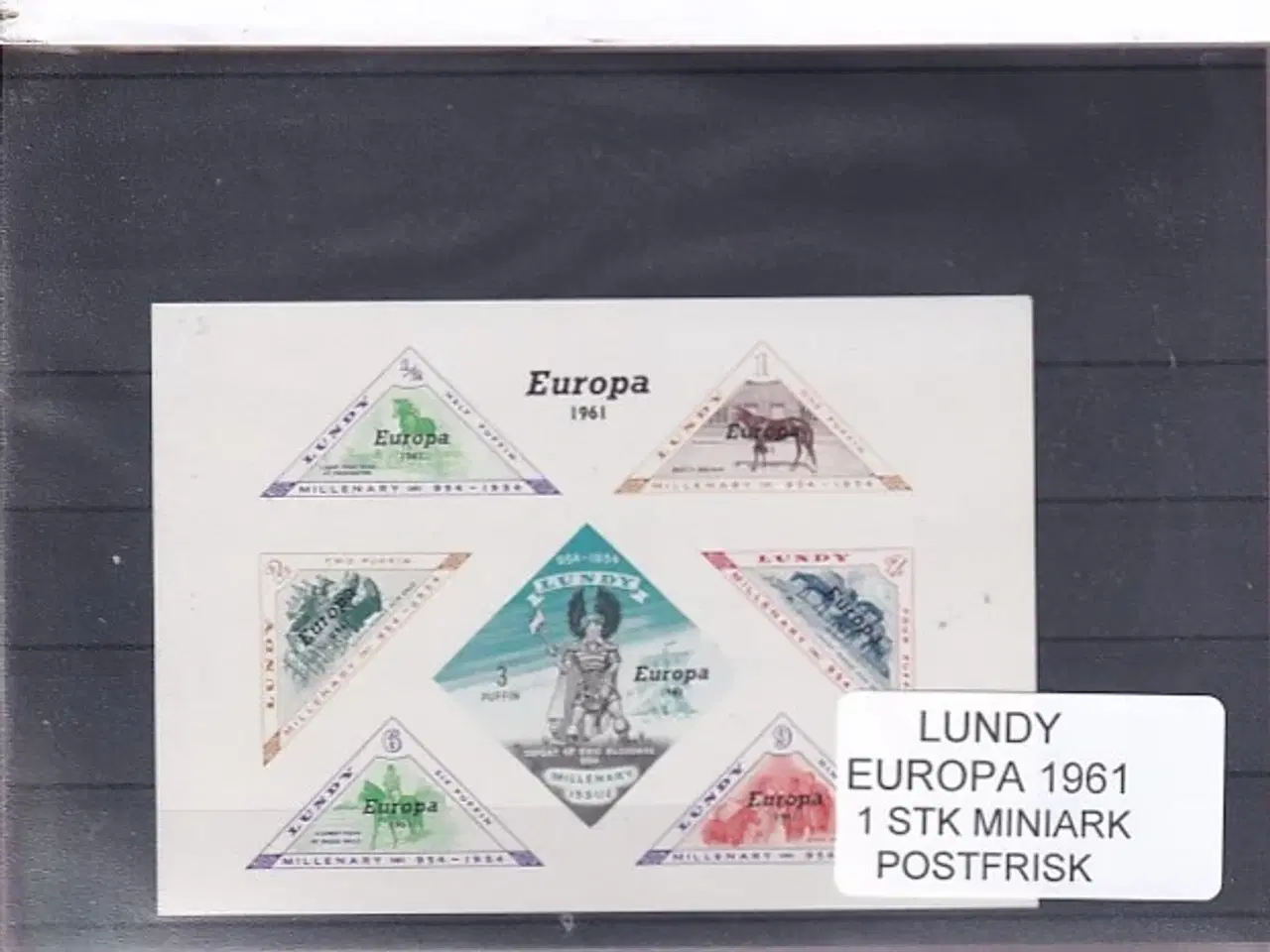 Billede 1 - Lundy - Europa 1961 - 1 Stk. Miniark - Postfrisk