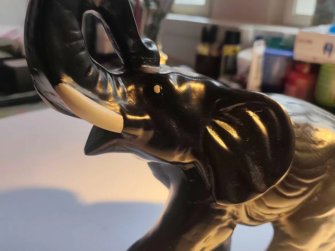 Billede 5 - Stor sort keramik elefant 