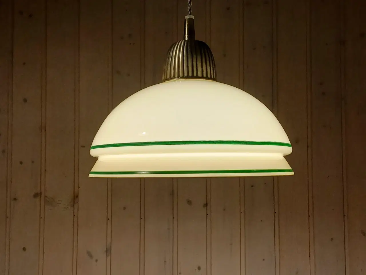 Billede 3 - Vintage/Retro loftlampe med glasskærm og bakelit