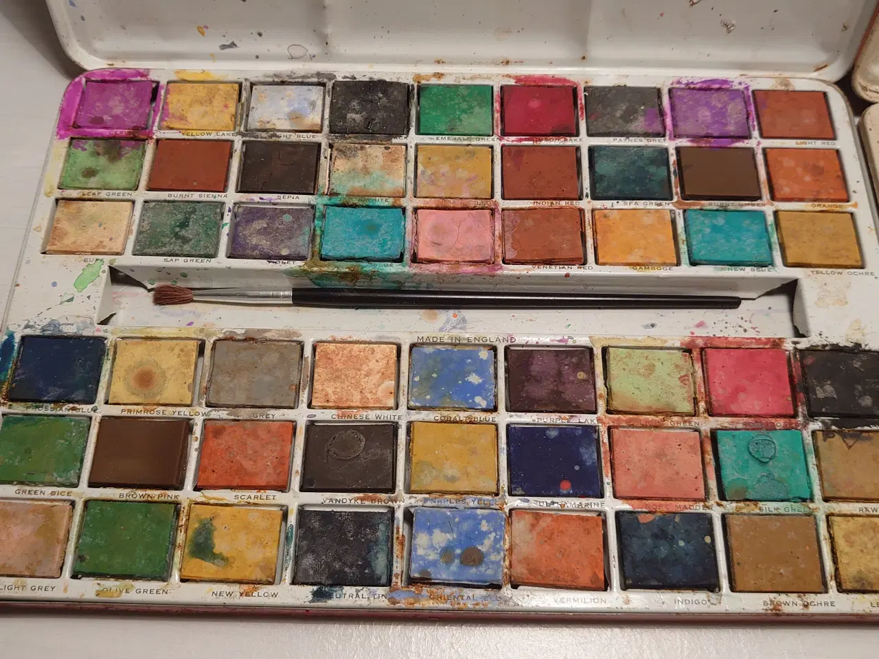 Billede 5 - 2 stk vintage vandfarve-malingssæt. Page London