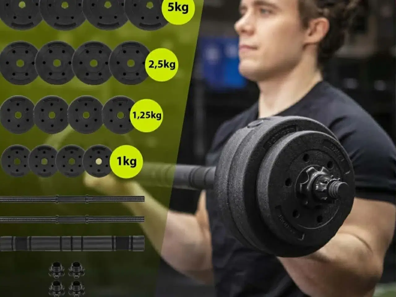 Billede 6 - Håndvægte 2x20kg – Premium Bituminøs Kvalitet