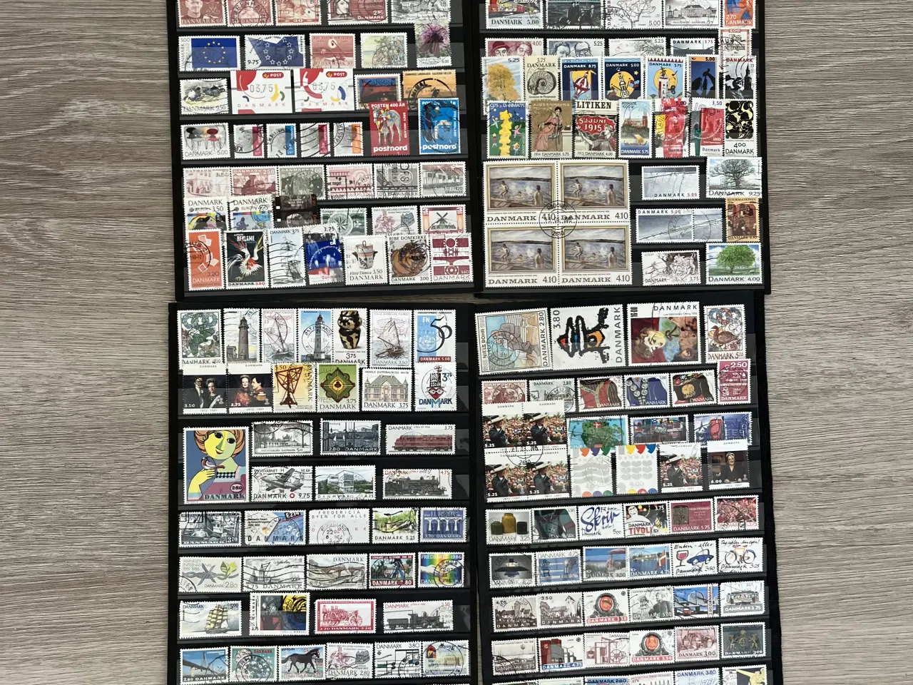 Billede 1 - 835 stk forsk.stempl Danske frimærker, 4- blok.