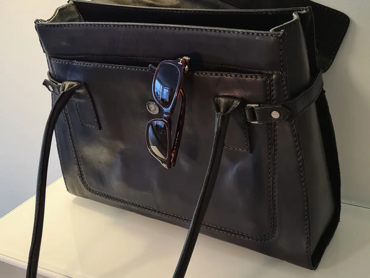 Billede 3 - Belsac lædertaske, sort