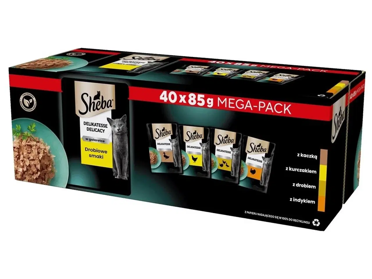 Billede 1 - Vådfoder til kat – Sheba Delicacy Fjerkræ i gelé, 40×85 g