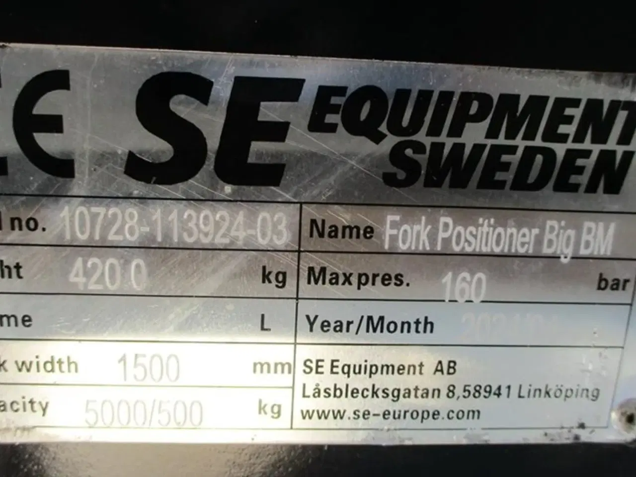 Billede 3 - Volvo Pallegafler 5 Tons med Volvoskifte Hydraulisk gaffelflyt og 1,5m slæde