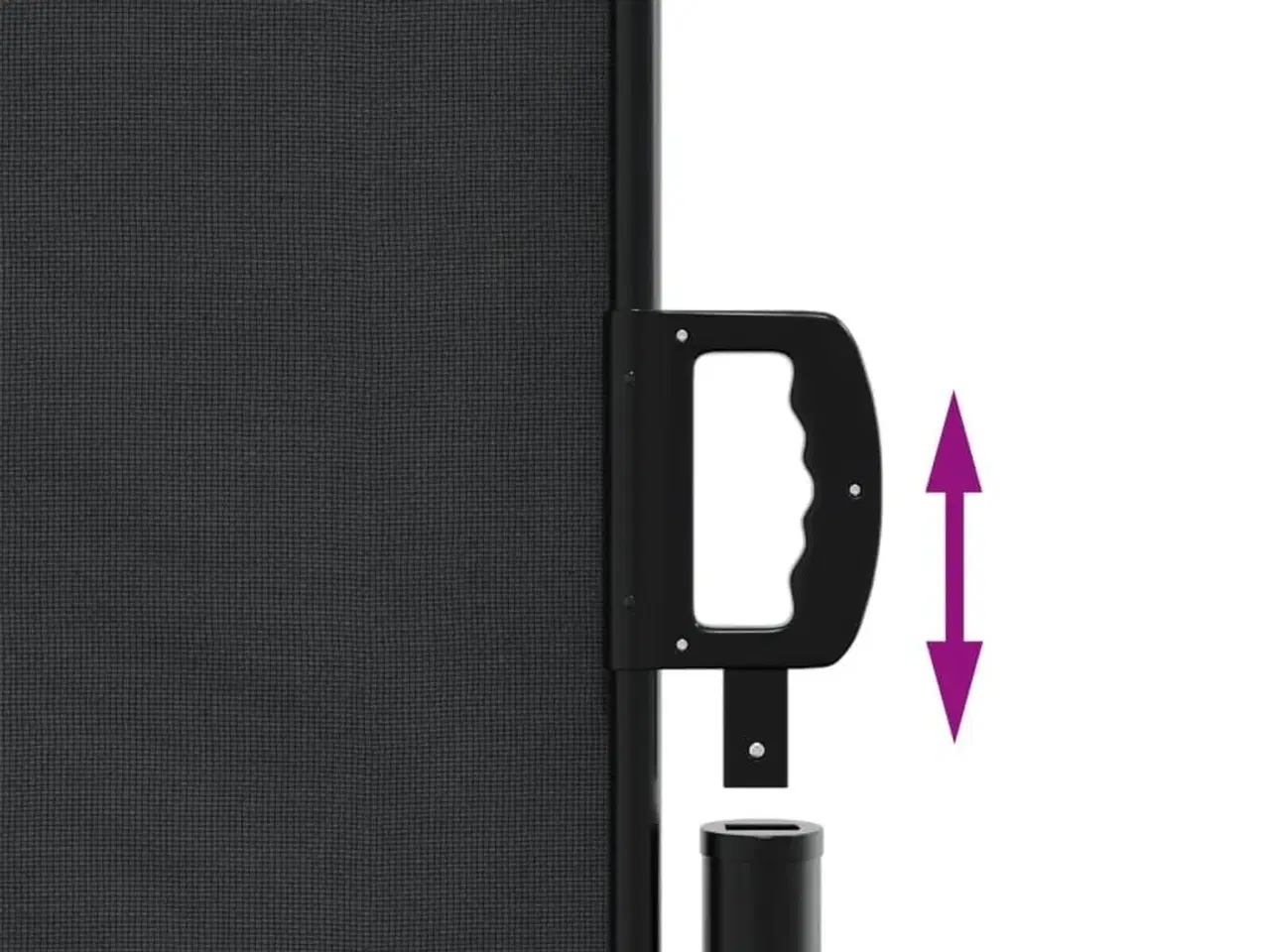 Billede 6 - Sammenrullelig sidemarkise 180x600 cm sort