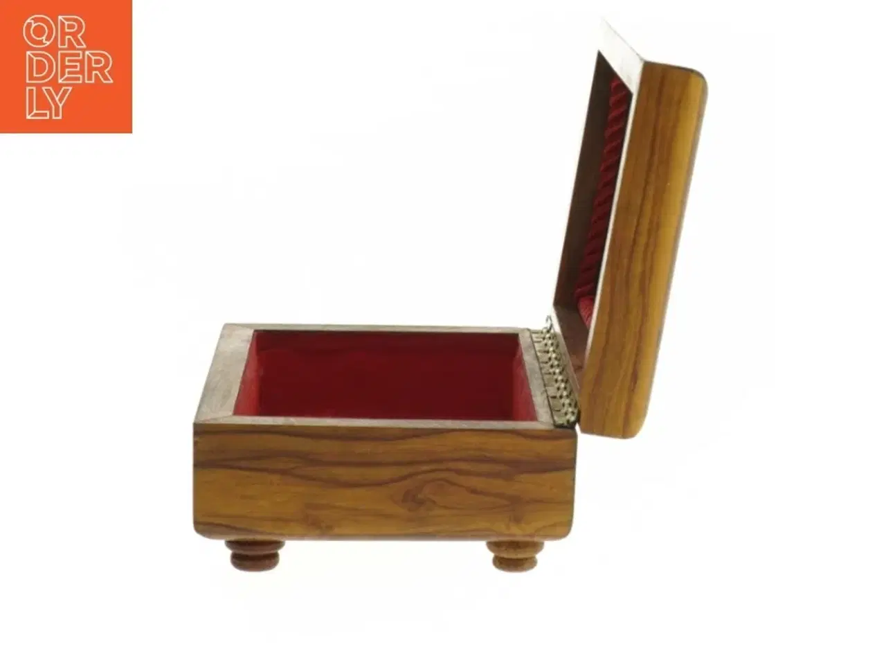 Billede 3 - Træ æske med spejl (str. 13,5x5 cm)