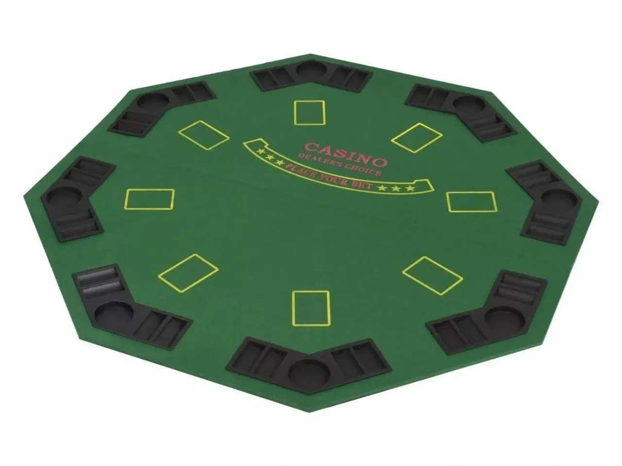 Billede 2 - Foldbar pokerbordplade til 8 spillere ottekantet grøn