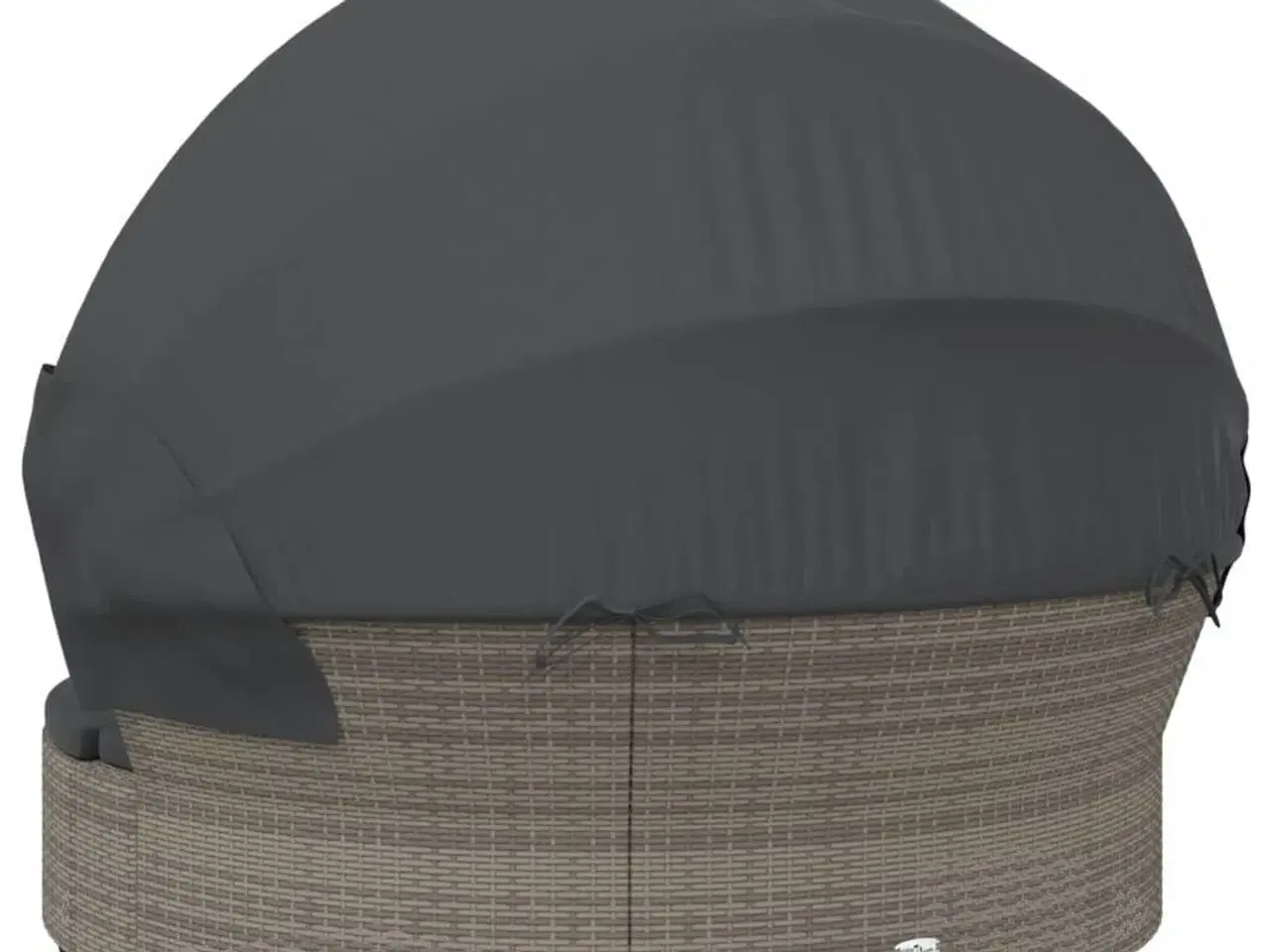 Billede 5 - Udendørs loungeseng med tag og hynder polyrattan grå