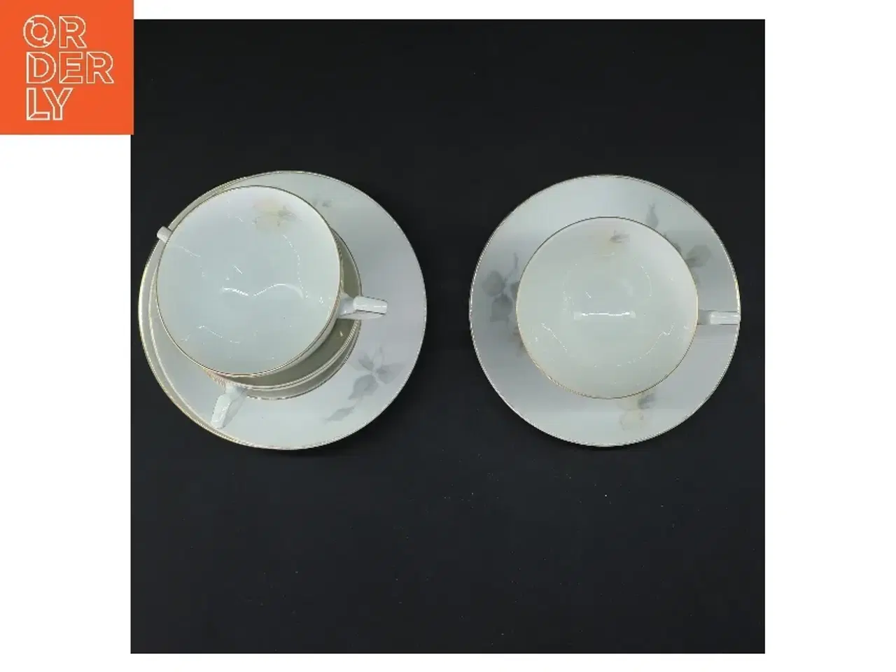 Billede 2 - Kaffekop sæt med tallerkener (str. 4 stk ø 13 & 8,5 cm)