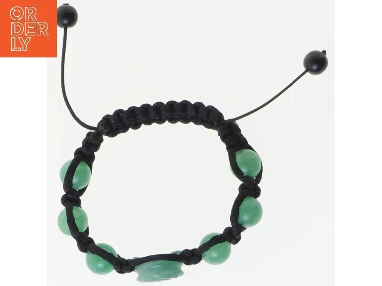 Billede 3 - Armbånd med grønne jade sten (str. Ø 6 cm)