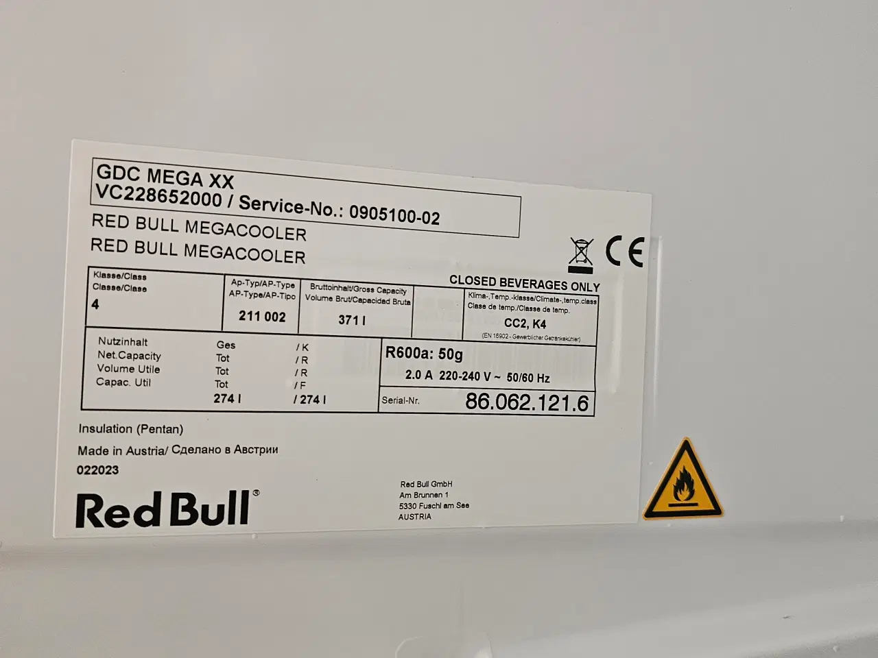 Billede 5 - RED BULL MEGACOOLER – STORT DISPLAYKØLESKAB