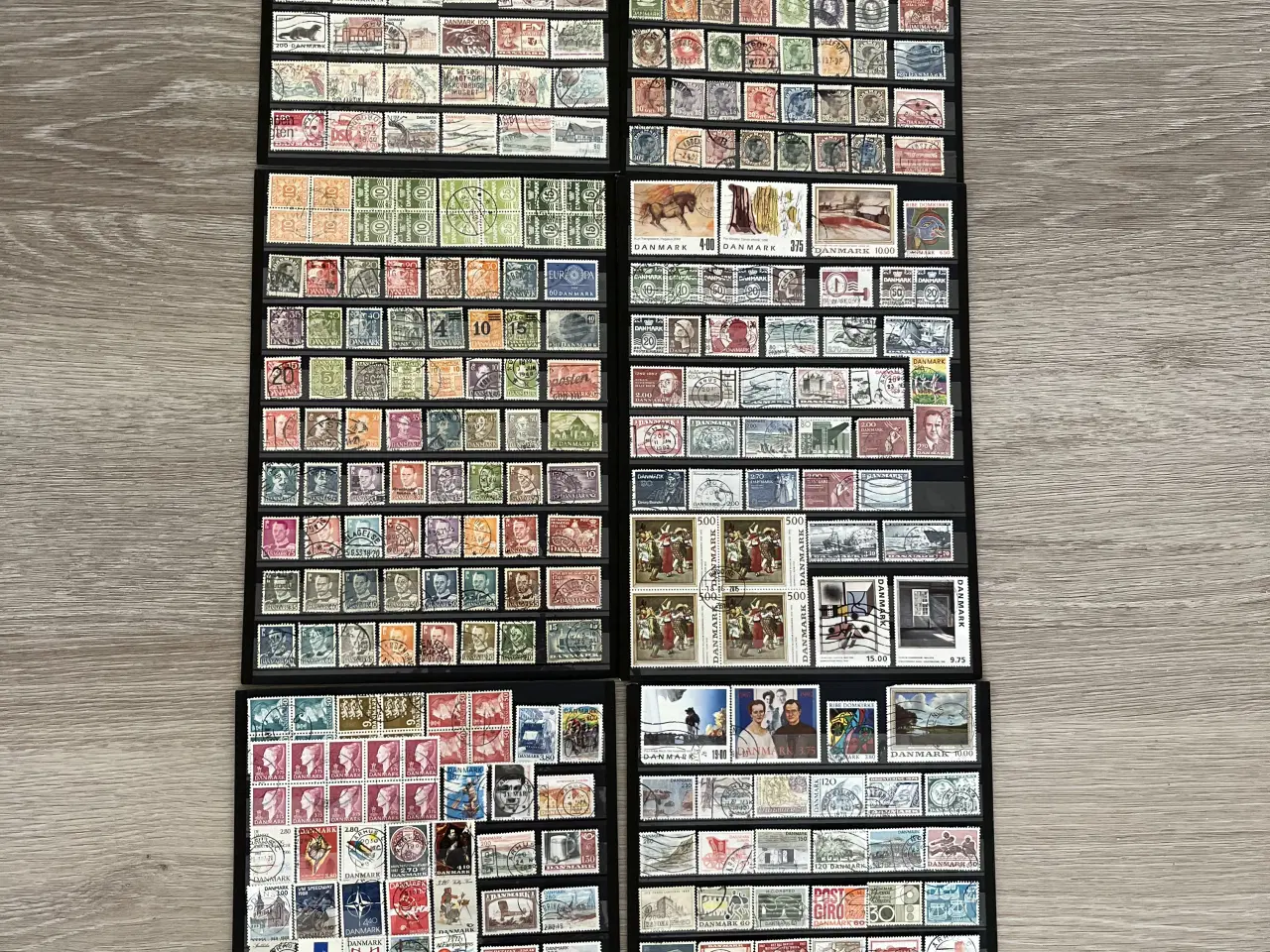 Billede 2 - 835 stk forsk.stempl Danske frimærker, 4- blok.