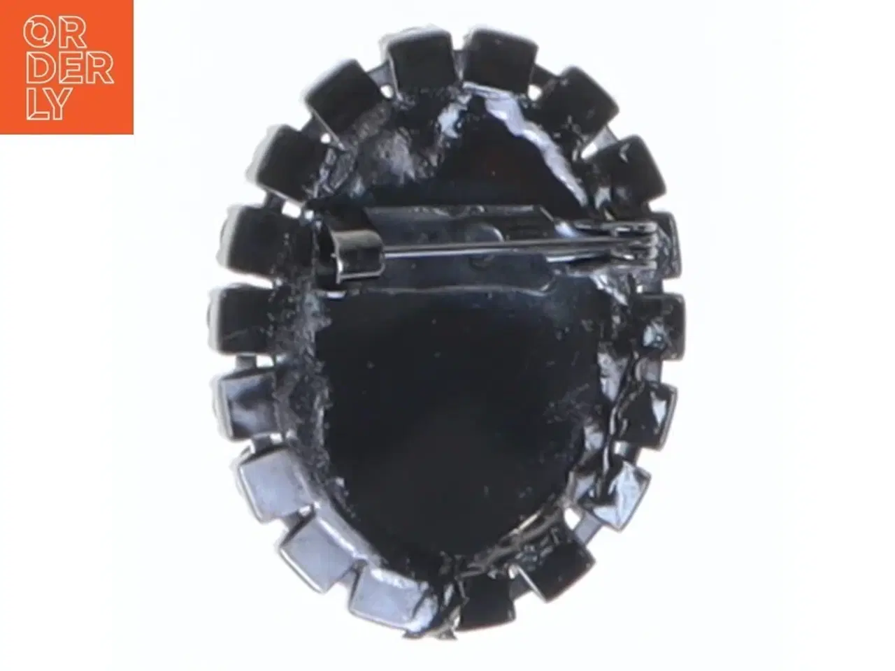 Billede 3 - Kamee broche med brun stenramme (str. 3,5 cm)