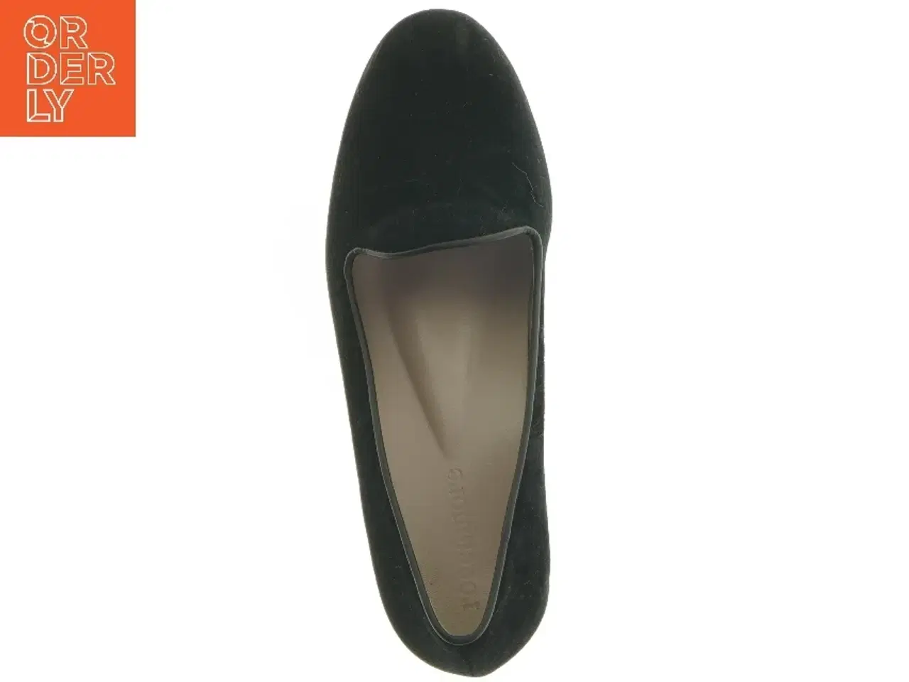 Billede 4 - Roccamore, Kimberly Black, Sorte velourloafers med blokhæl og kalveskind for (str. 35 )