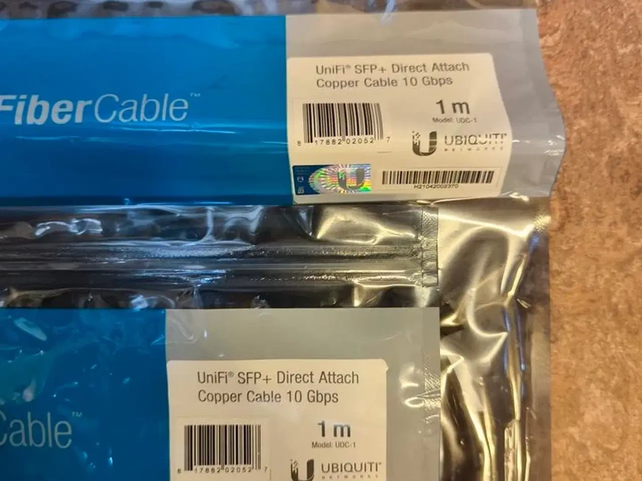 Billede 2 - 2 stk. UBIQUITY UniFI SFP+ 10Gbps 1m fiberkabler (ubrugt)