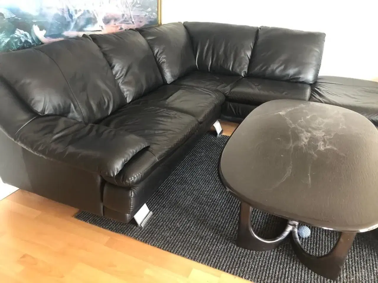 Billede 1 - Billig ægte læder sofa