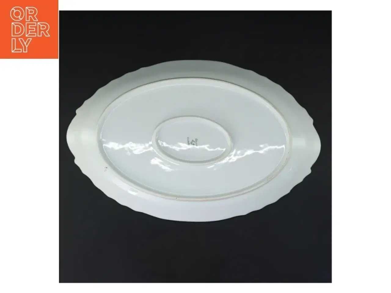 Billede 2 - Porcelænsfad med blomsterdesign (str. 36,5x23,5 cm)