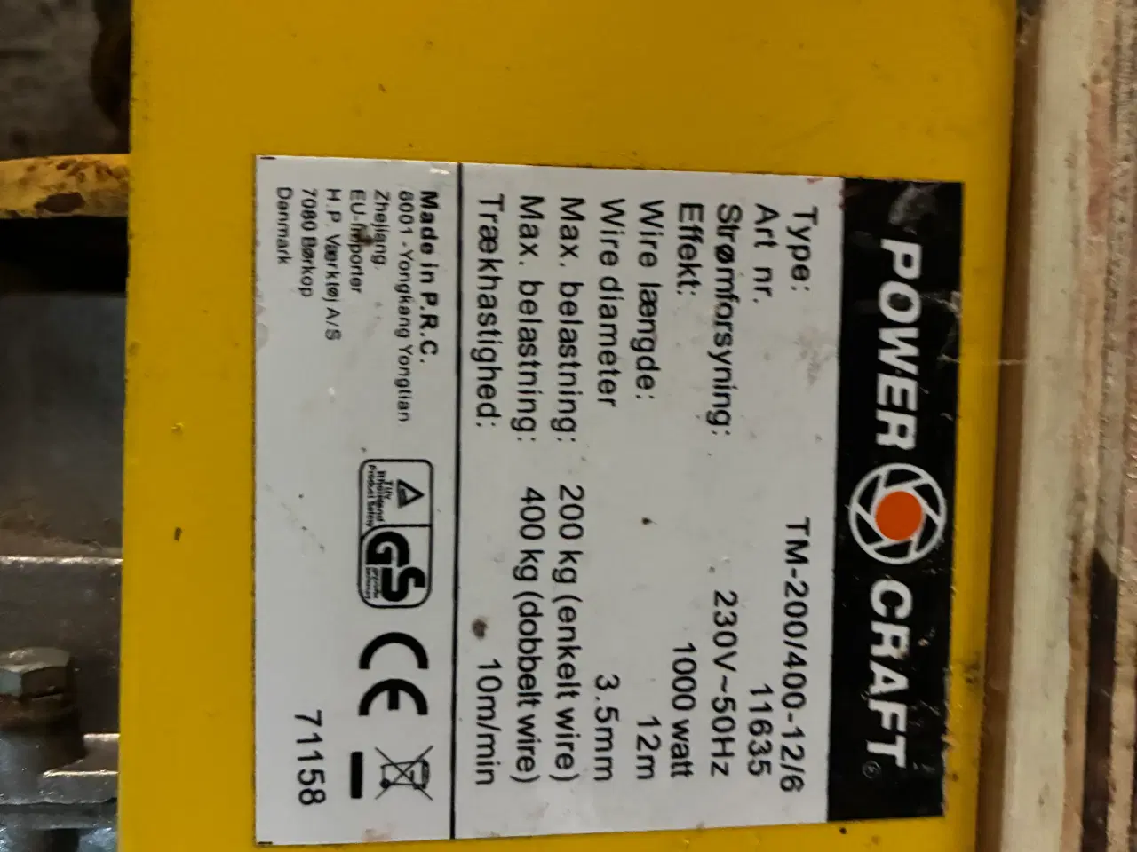 Billede 2 - Loft kran el 400kg 