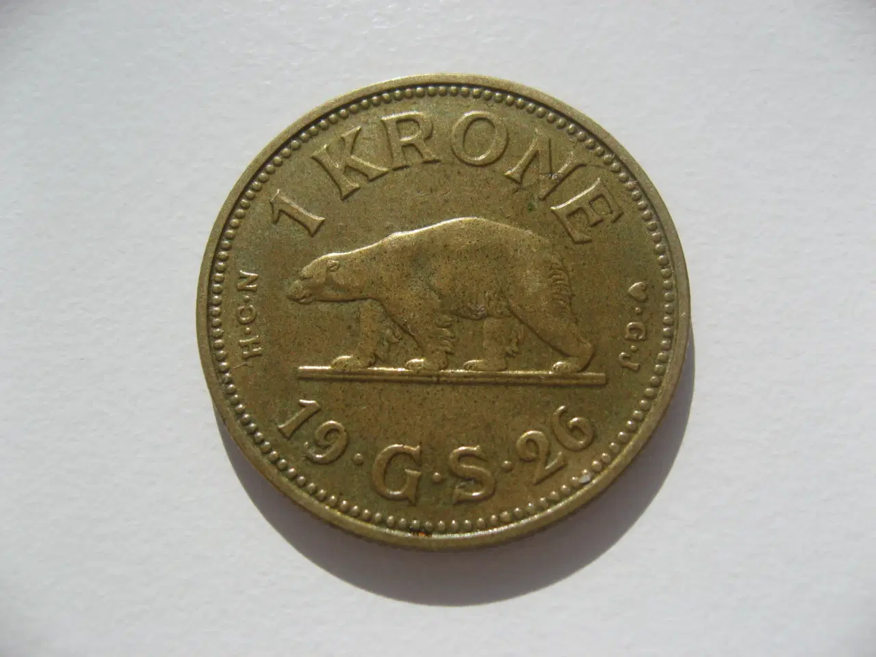 Billede 2 - Grønland Variant flot 1 kr 1926 4.3-H1