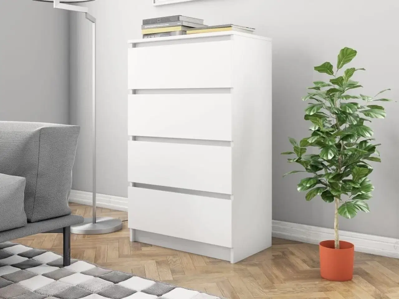 Billede 1 - Skænk 60x35x98,5 cm konstrueret træ hvid