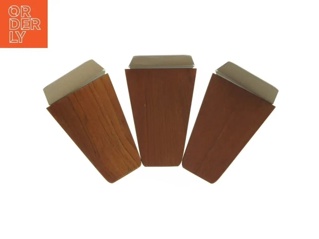 Billede 4 - Teak træ Bogstøtter (str. 13 x 15 cm. 3 styk)