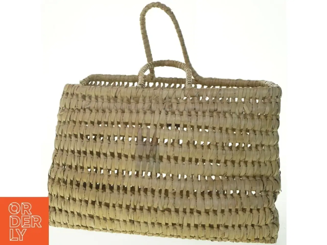Billede 4 - Flettet kurvetaske med håndtag (str. 40x25x30 cm)
