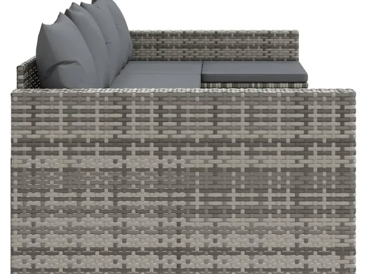Billede 5 - Loungesæt til haven 2 dele med hynder polyrattan grå