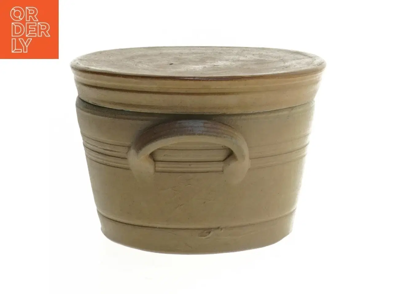 Billede 2 - Keramikbeholder med låg (str. Ø. 12,5 cm. længde, 9,5 cm)