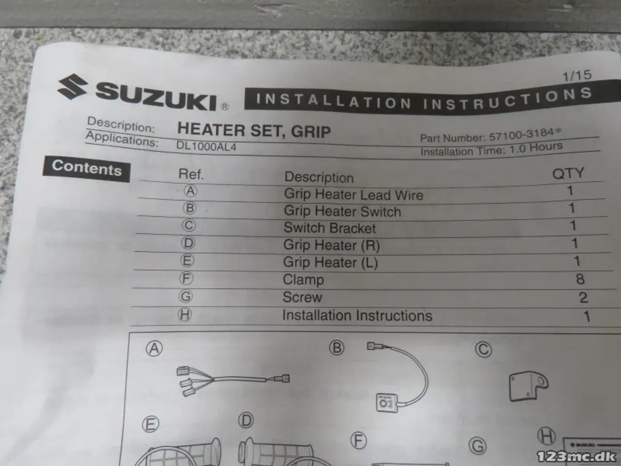 Billede 2 - Varmehåndtag, GRIP, HEATER SET Suzuki DL1000