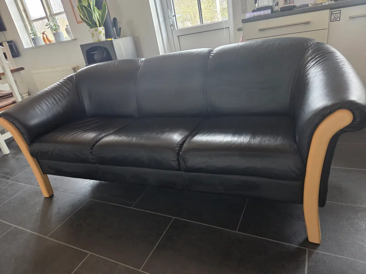 Billede 1 - Lædersofa