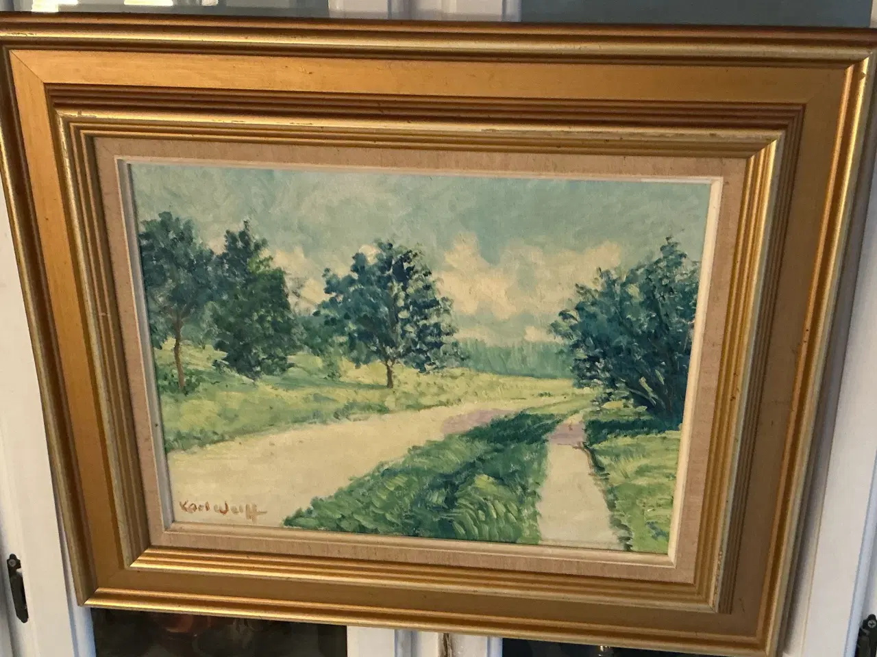 Billede 3 - Oliemaleri af Karl Wolf: Dyrehaven, Klampenborg