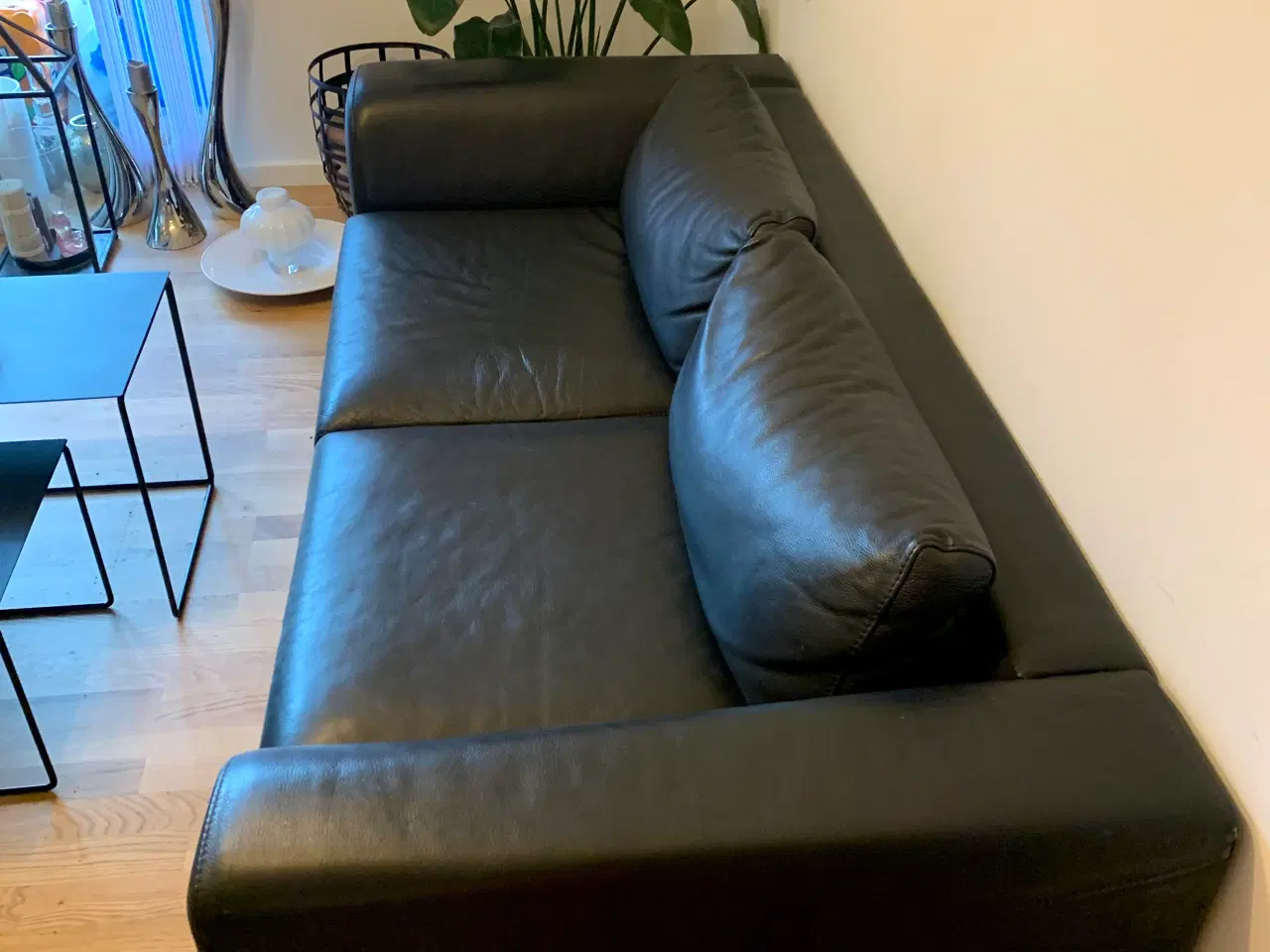 Billede 2 - Lædersofa sort - 200 cm 