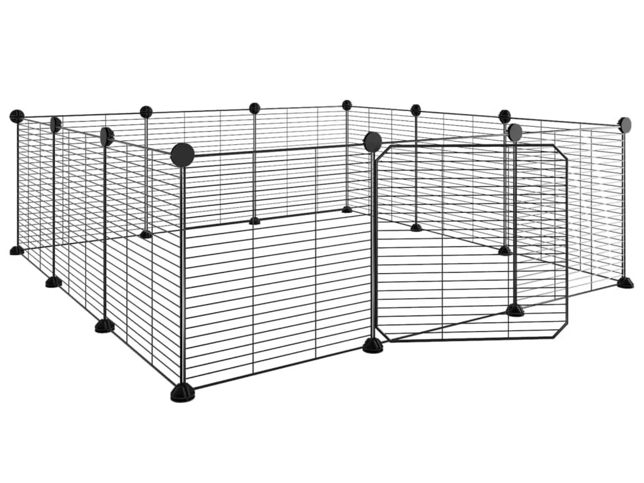 Billede 4 - Kæledyrsbur med 12 paneler og dør sort 35x35 cm stål