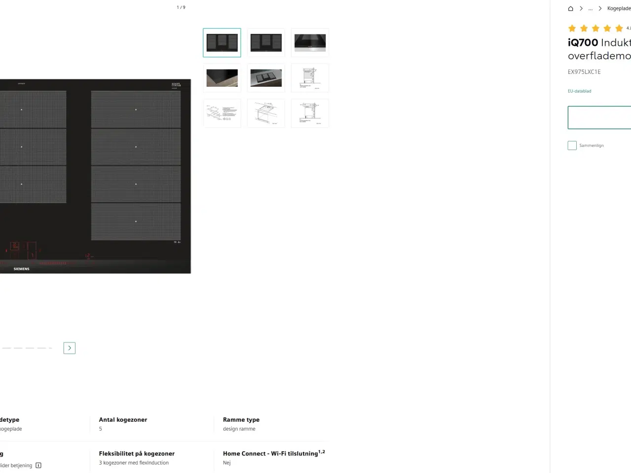 Billede 6 - Induktionskogeplade 90 cm, Siemens iQ700