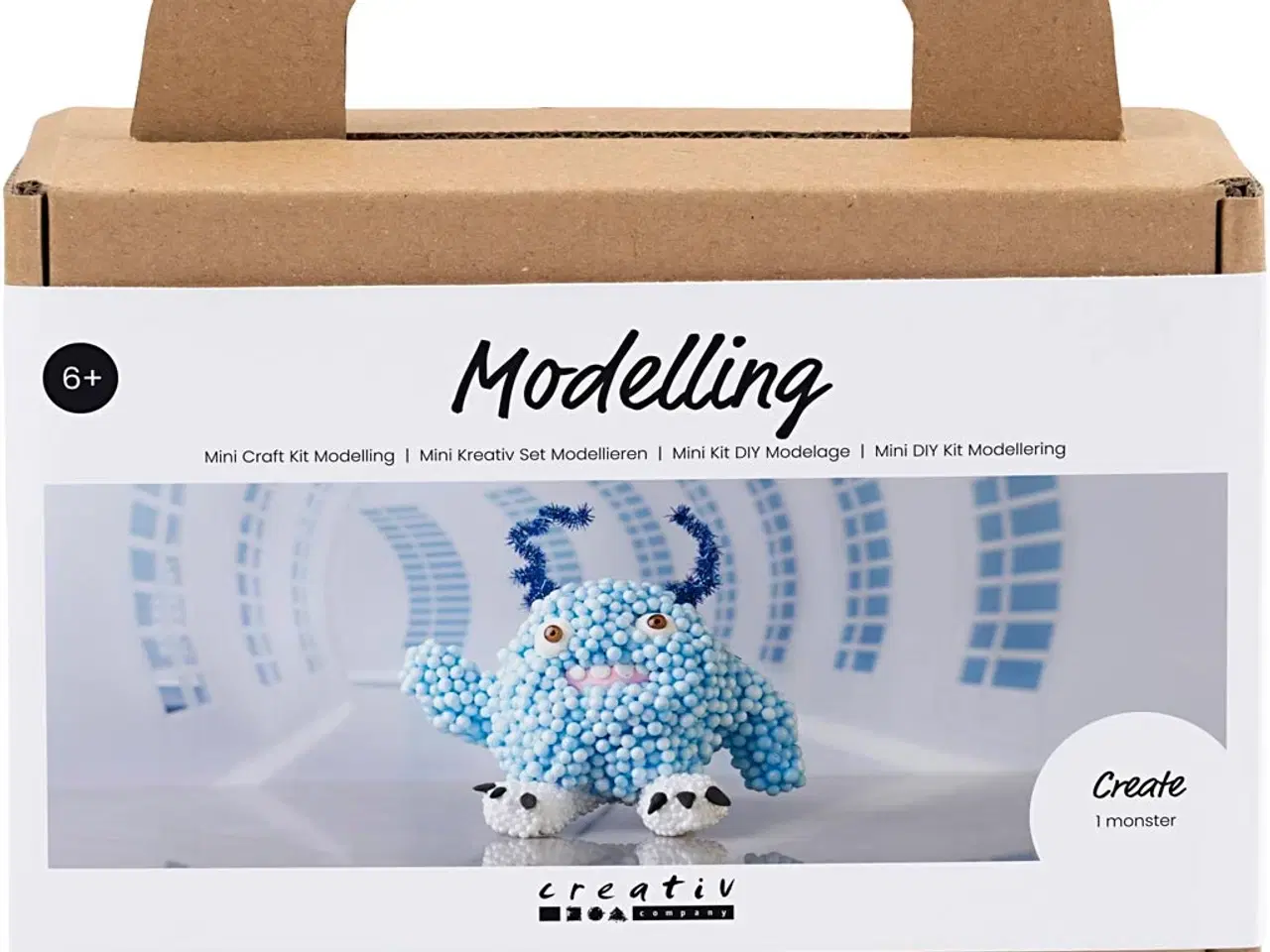 Billede 1 - Mini DIY Kit Modellering, Monster Bobby, lys blå, 1 pk.